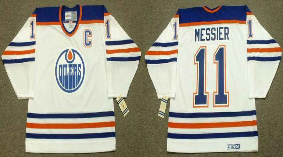 2019 Men Edmonton Oilers #11 Messier White CCM NHL jerseys